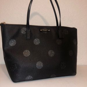 Black Glitter Polka Dot Handbag